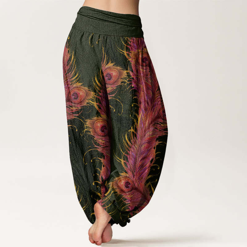 Bright Phoenix Pattern Women's Elastic Waist Harem Pants
