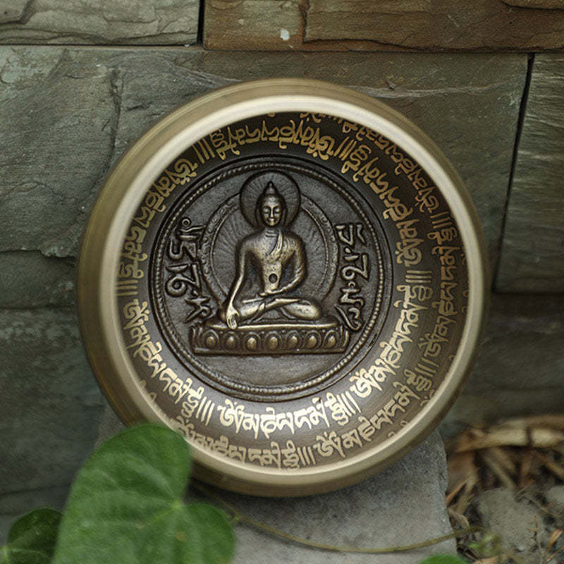 Tibetan Sound Bowl Handcrafted for Focus and Meditation Peaceful Happiness Singing Bowl Set