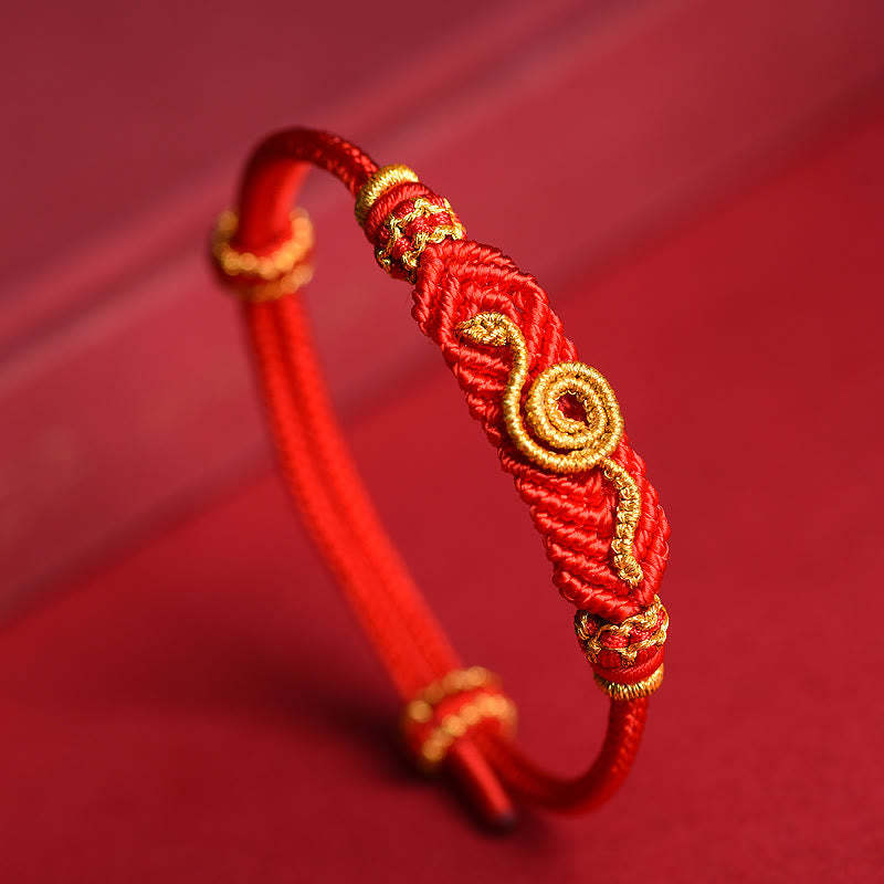 Handmade Red String Eight Thread Peace Knot Year Of The Snake Protection Luck Braided Bracelet