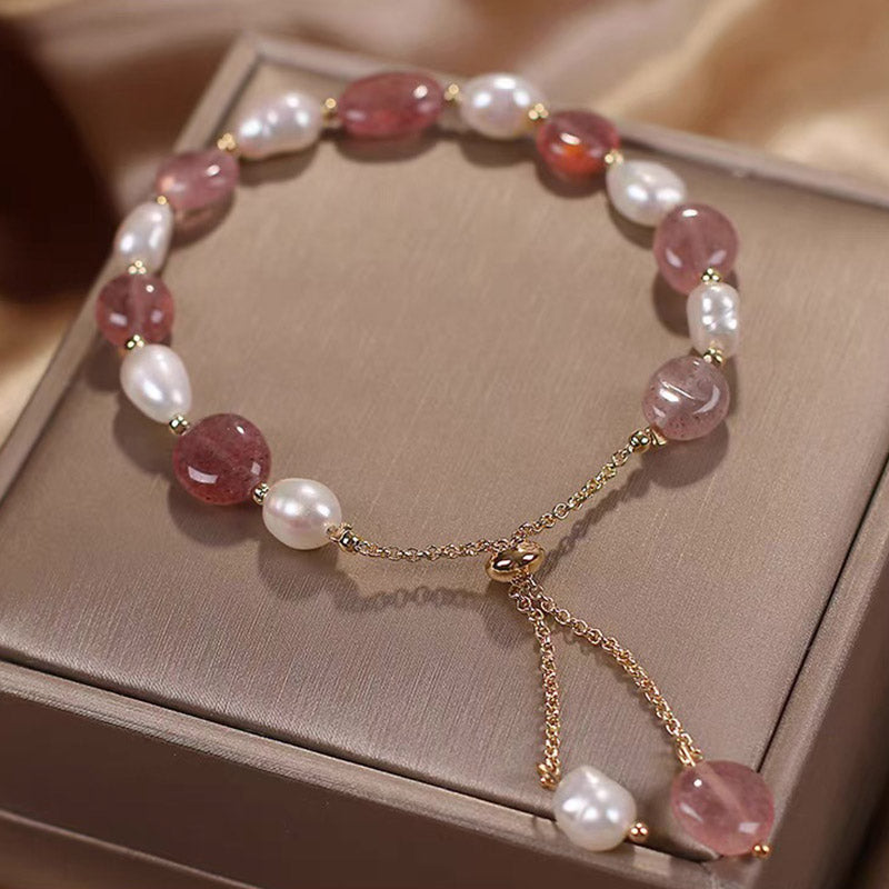 Natural Blue Aventurine Crystal Pearl Bead Healing Bracelet