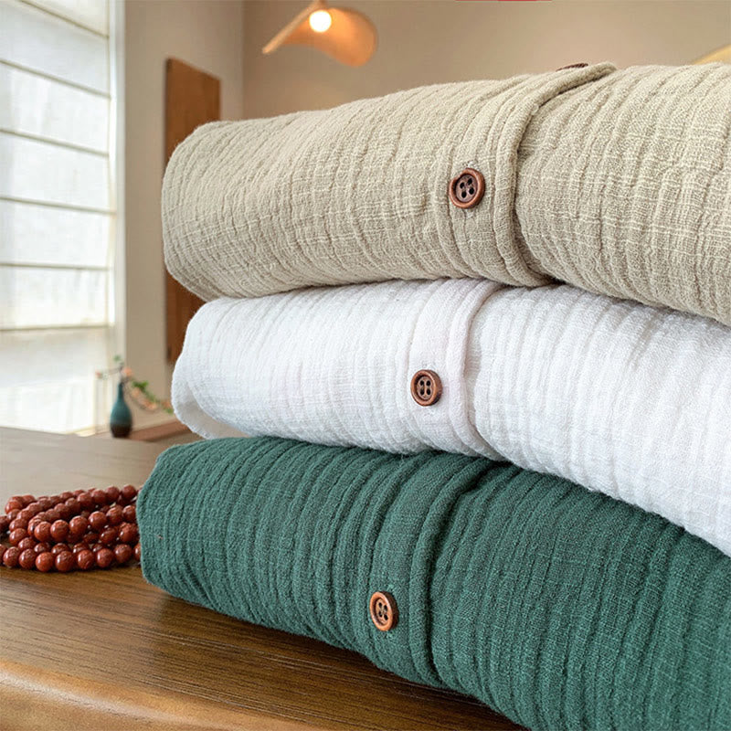 Literary Artistic Double-Layered Sand Wash Cotton Linen Clothing