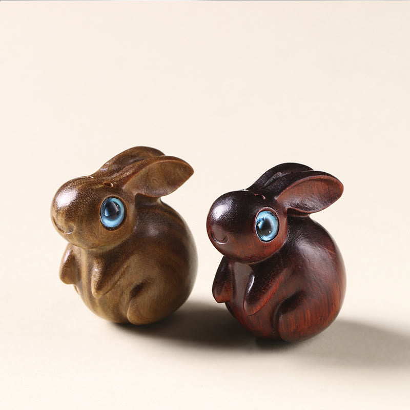 Small Leaf Red Sandalwood Green Sandalwood Lucky Mini Rabbit Relaxation Decoration