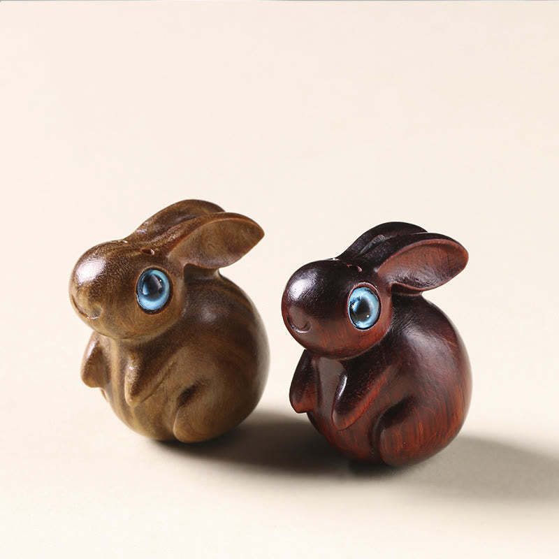 Small Leaf Red Sandalwood Green Sandalwood Lucky Mini Rabbit Relaxation Decoration