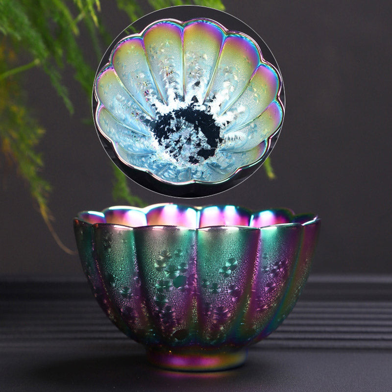 Rainbow Color Jianzhan Ceramic Teacup Kung Fu Tea Cup Bowl