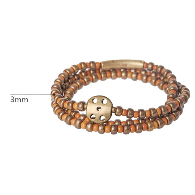 Retro Olive Pit Copper Wealth Bracelet