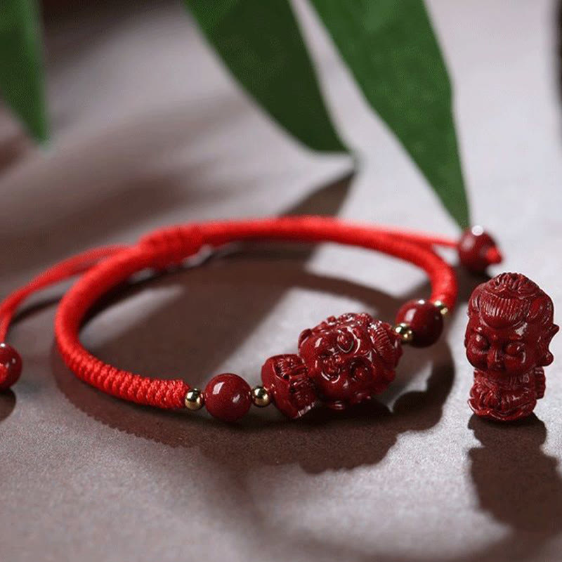 Chinese Zodiac Natal mystic zen Cinnabar Amulet Blessing String Bracelet