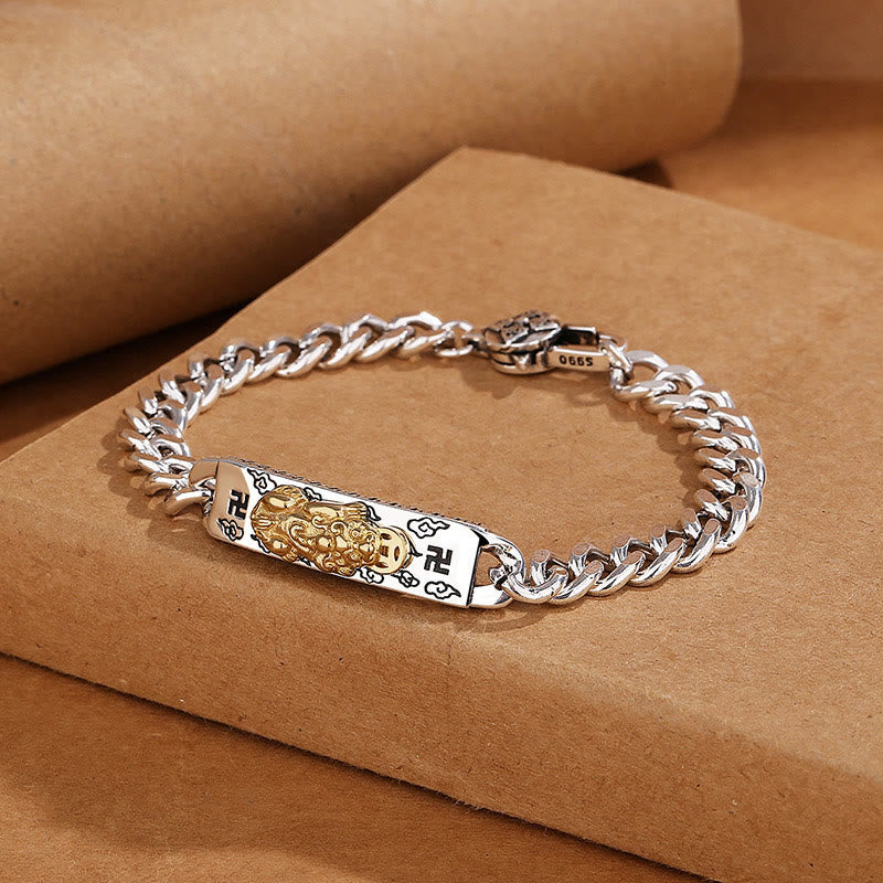 Om Mani Padme Hum Pixiu Swastika Spring Buckle Wisdom Bracelet