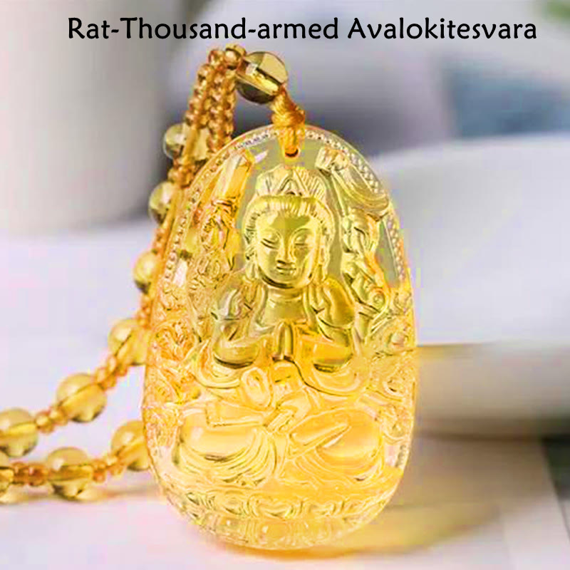 Citrine Guardian mystic zen Serenity Pendant Necklace (Extra 40% Off | USE CODE: FS40)