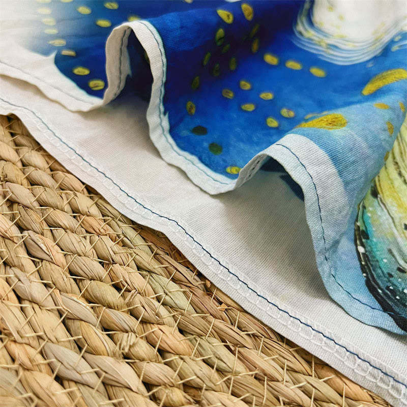 Casual Flower Leaves Feather Women's Crew Neck Design Half Sleeve Polyester T-shirt