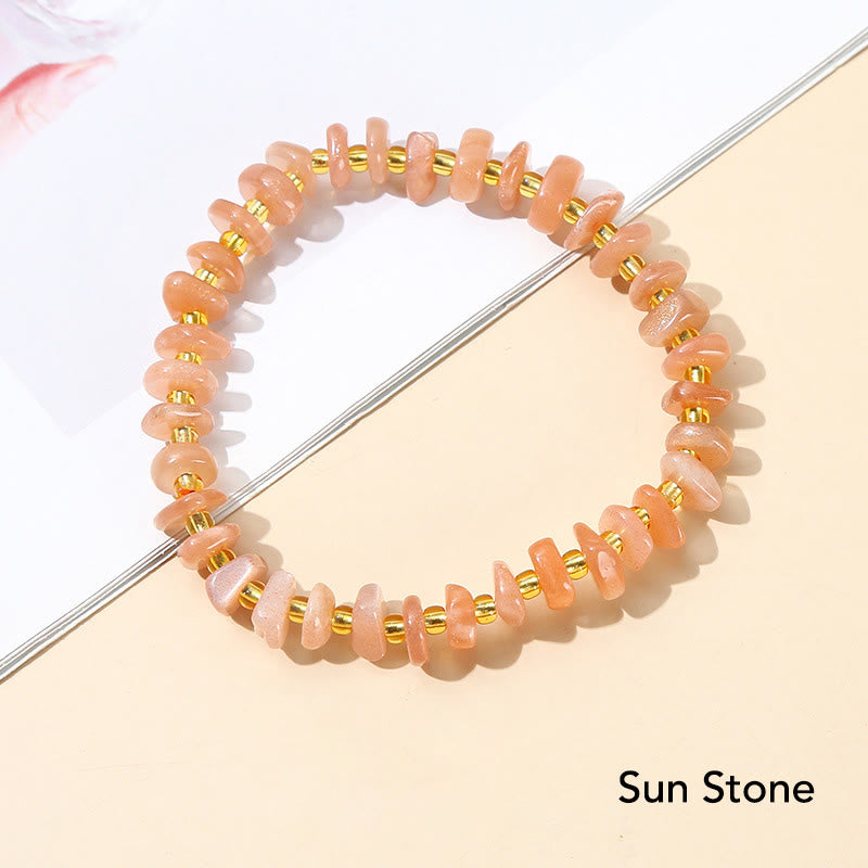 Natural Irregular Shape Stone Crystal Meditation Balance Bracelet