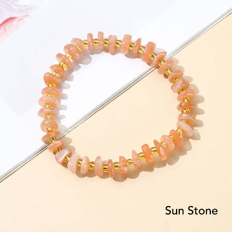 Natural Irregular Shape Stone Crystal Meditation Balance Bracelet