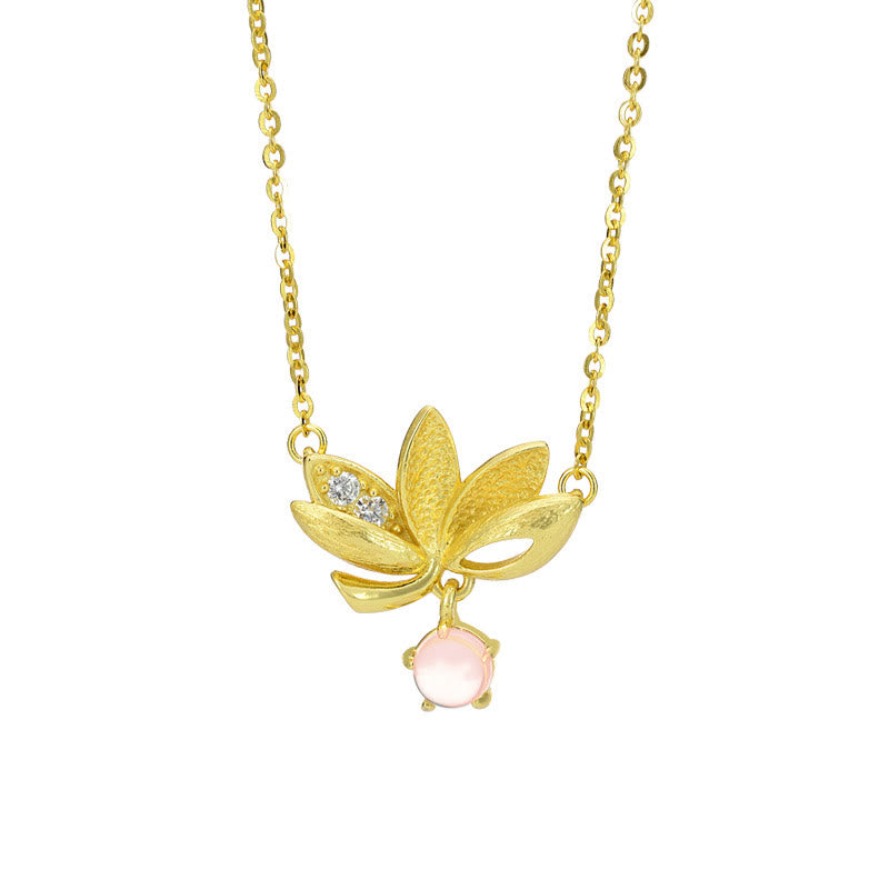 925 Sterling Silver Lotus Keep away evil spirits Necklace Pendant