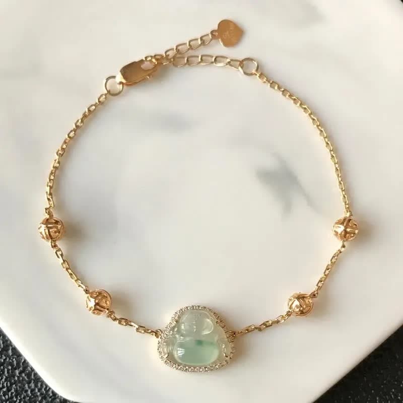 Laughing mystic zen Jade Abundance Chain Bracelet