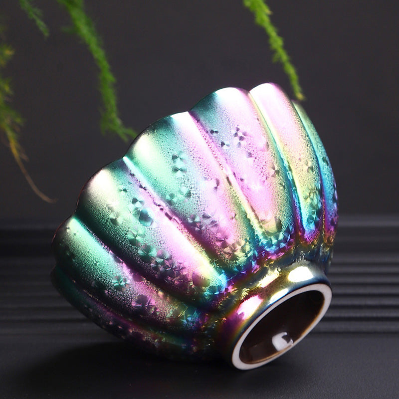 Rainbow Color Jianzhan Ceramic Teacup Kung Fu Tea Cup Bowl