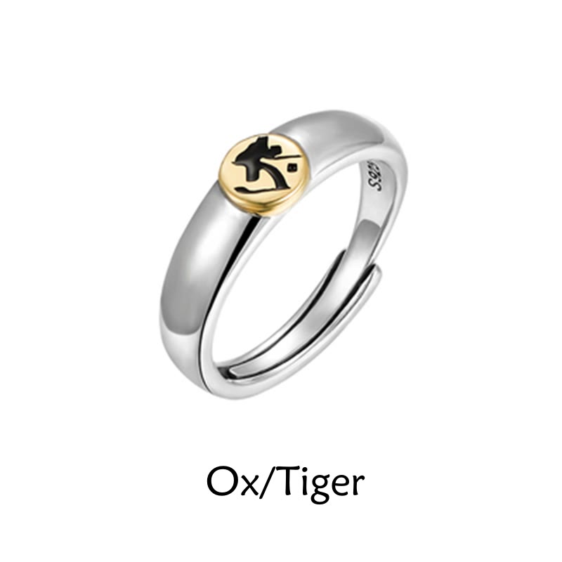 Tibetan Om Mani Padme Hum Carved Chinese Zodiac Natal mystic zen Peace Ring