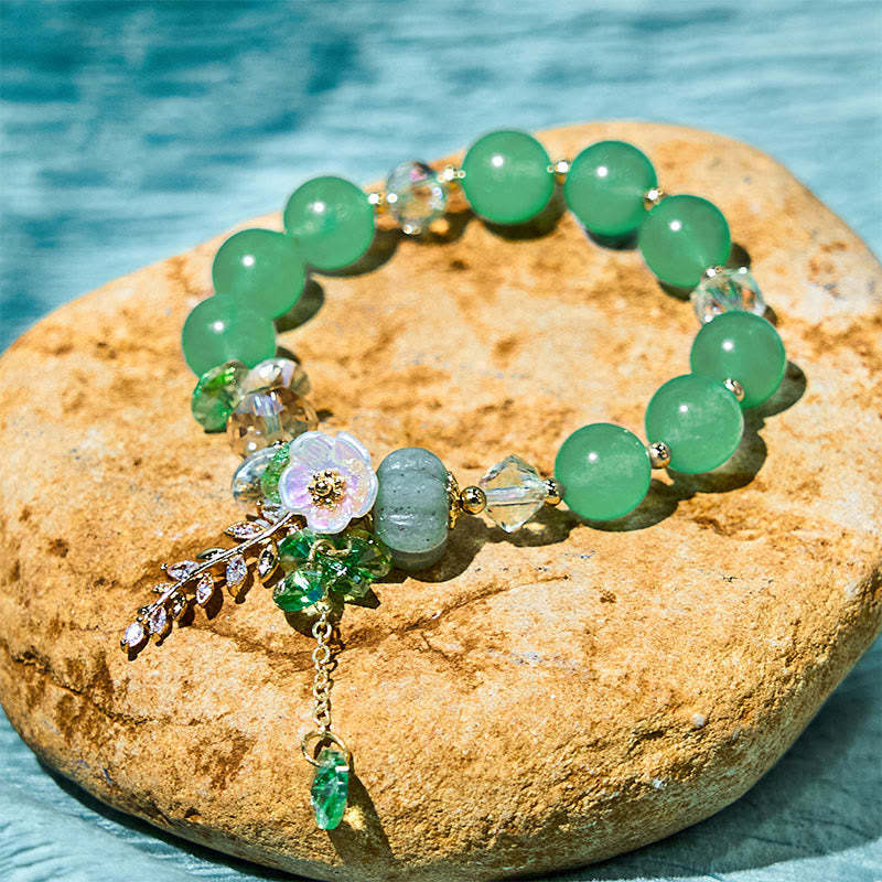 Blue Crystal Amethyst Sun Stone Green Aventurine Healing Bracelet