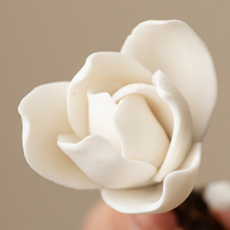 Gardenia Flower Pattern Ceramic Healing Incense Burner Decoration