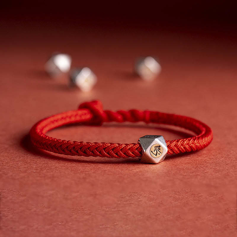 925 Sterling Silver Handmade Chinese Zodiac Natal mystic zen Luck Protection Braided String Bracelet