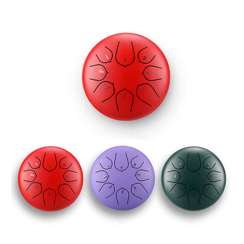 Steel Tongue Drum Sound Healing Meditation Lotus Pattern Drum Kit 8 Note 6 Inch Percussion Instrument