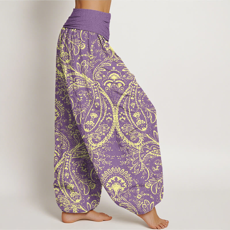 Flowers Paisley Patterns Women's Elastic Waist Harem Pants