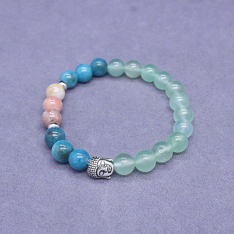 Natural Black Onyx White Stone Green Aventurine Tiger Eye Agate Mixed Color mystic zen Head Protection Bracelet