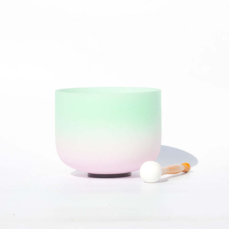Tibetan Crystal Sound Bowl Candy Color Handcrafted for Yoga and Mindfulness Meditation Singing Bowl