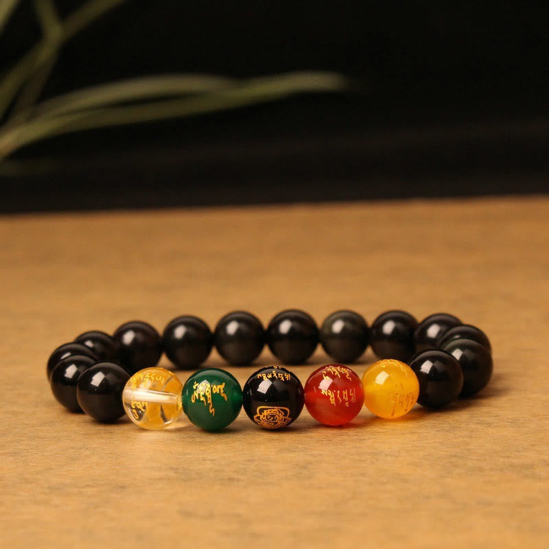 Five Elements God of Wealth Various Agate Crystal Wealth Bracelet
