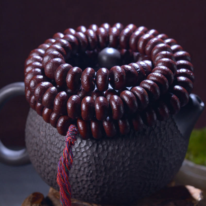 Natural Tibet 108 Mala Beads Purple Bodhi Seed Wealth Bracelet