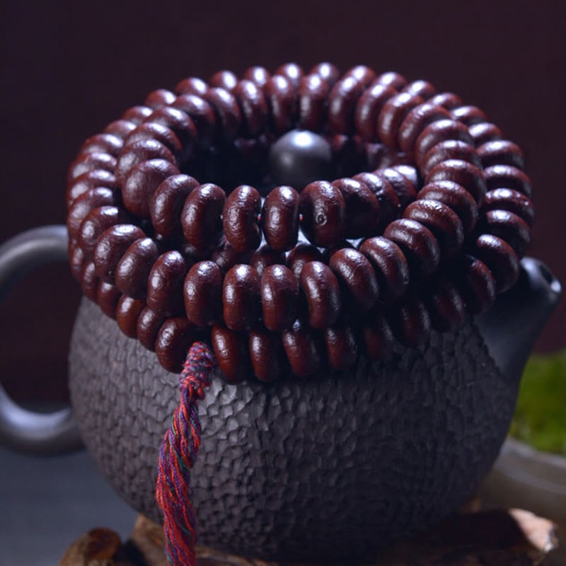 Natural Tibet 108 Mala Beads Purple Bodhi Seed Wealth Bracelet