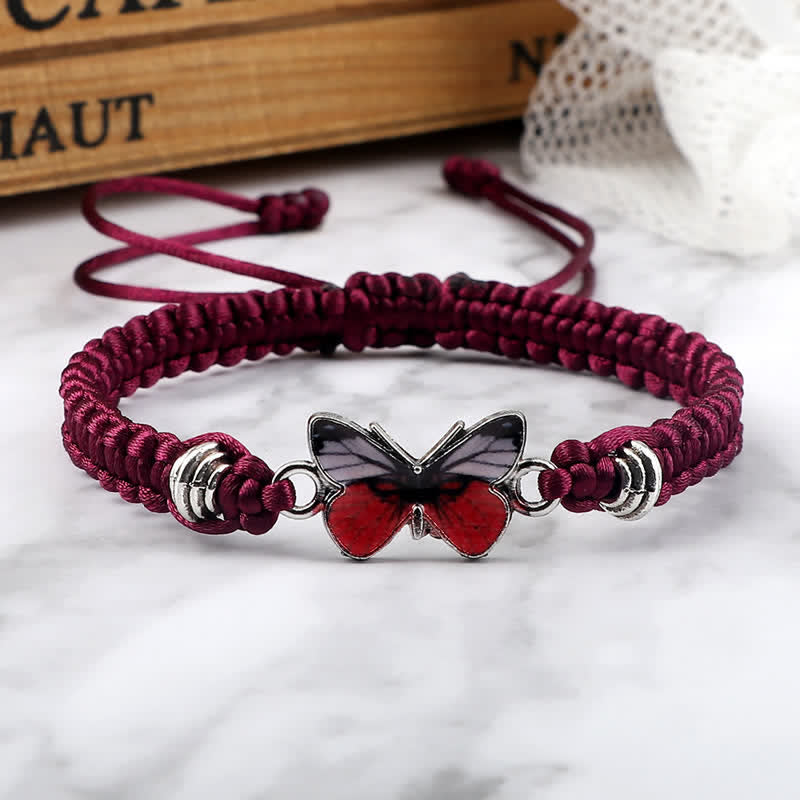 Butterfly Freedom Love String Charm Bracelet