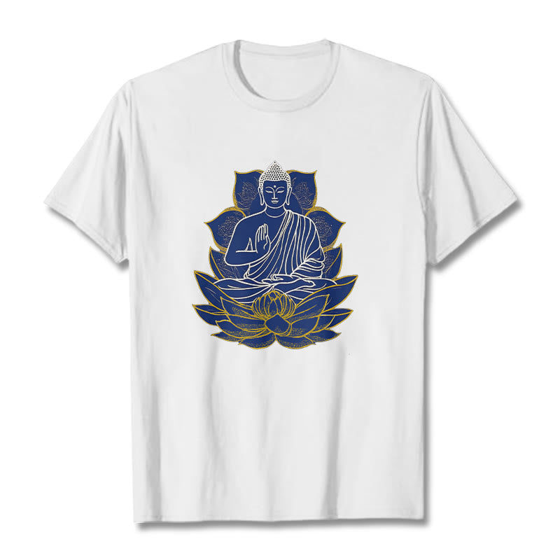 mystic zen Sitting On The Lotus Cotton Tee T-shirt