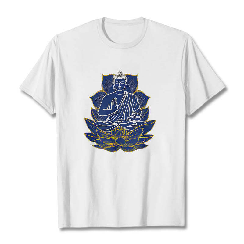 mystic zen Sitting On The Lotus Cotton Tee T-shirt