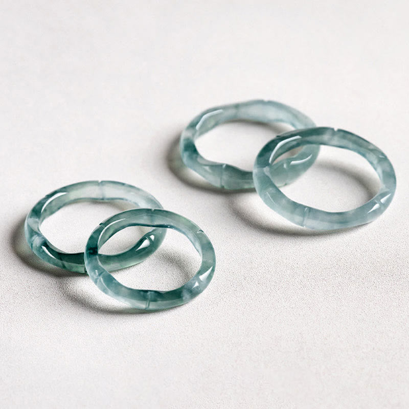 Natural Jade Bamboo Prosperity Abundance Ring