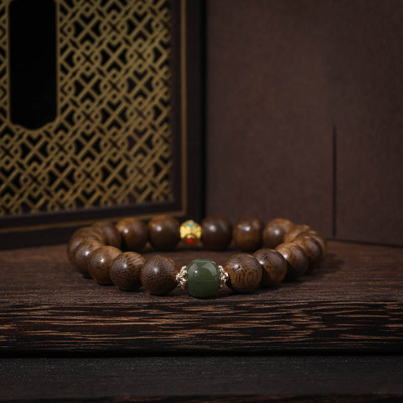 Agarwood Good Luck Glazed Strength Bracelet