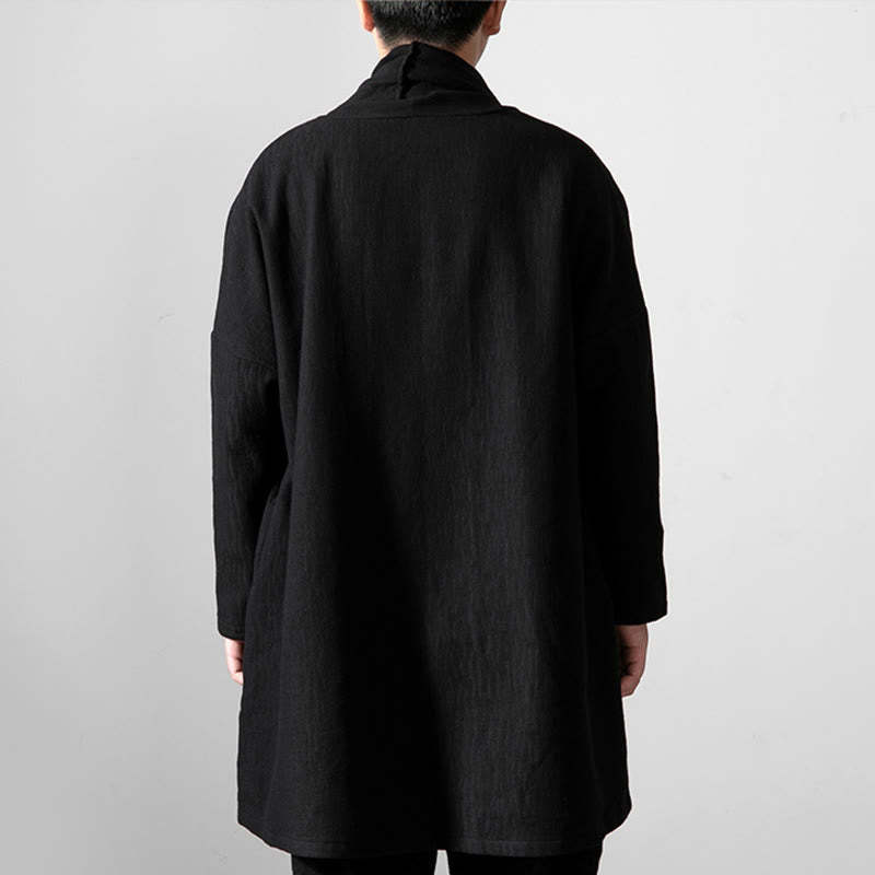 Fall Simple Cotton Fleece Lined Men's Mid-length Coat Clothing