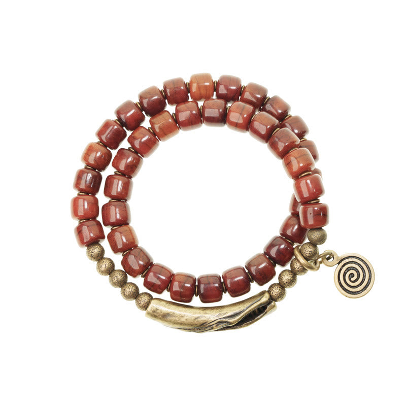 Yak Bone Copper Double Wrap Balance Bracelet
