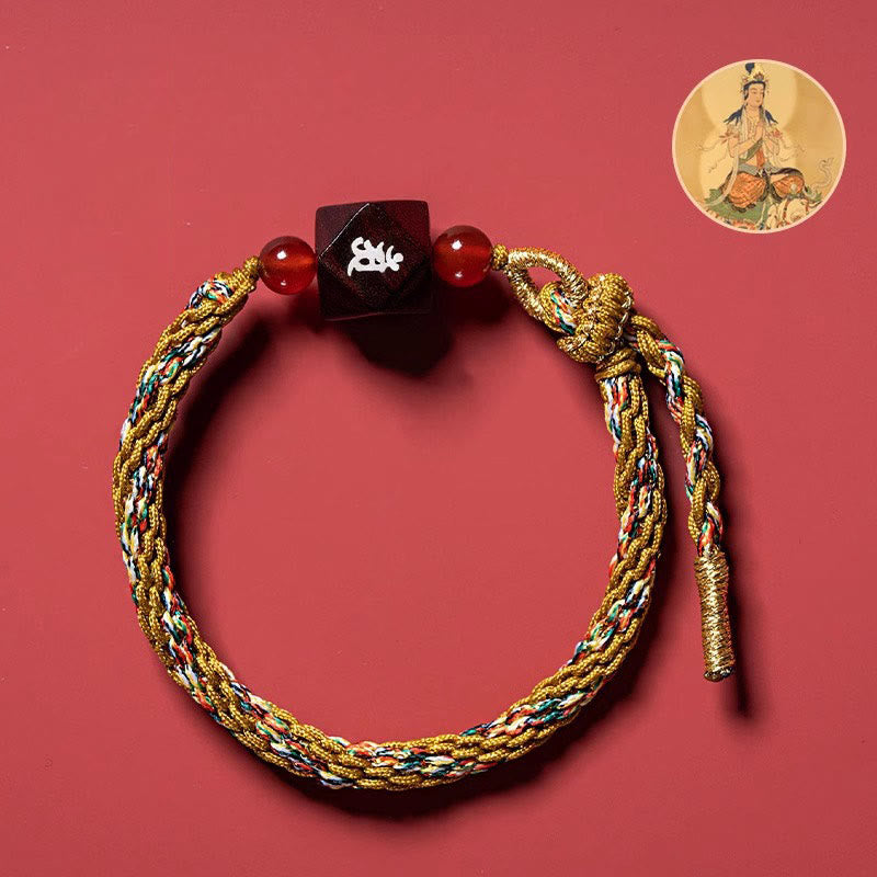 Chinese Zodiac Natal mystic zen Small Leaf Red Sandalwood Red String Protection Bracelet