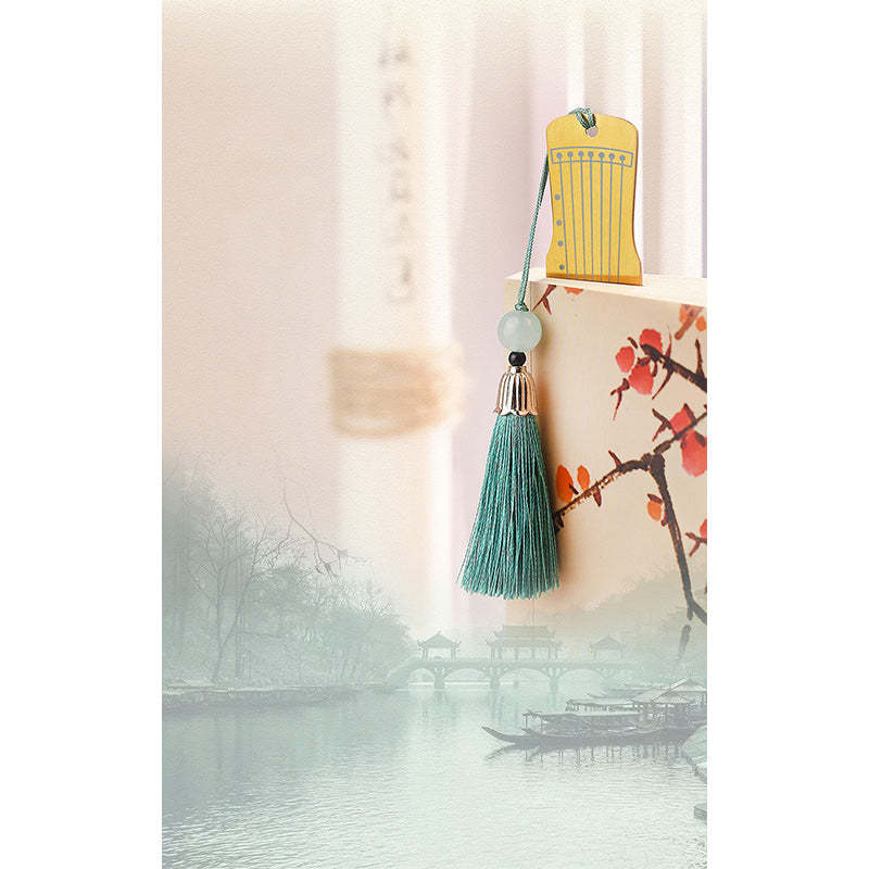 Classical Musical Instruments Pipa Guzheng Guqin Ruan Metal Bookmarks Tassel With Gift Box