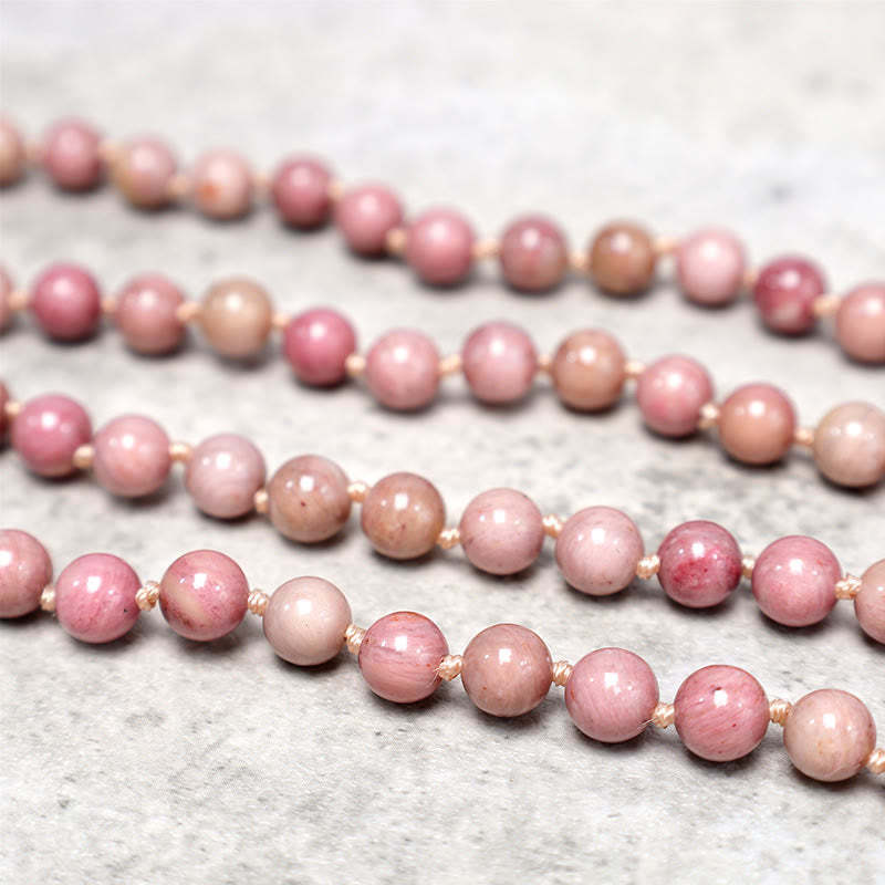 108 Mala Rhodonite Beads Yoga Meditation Prayer Beads Bracelet