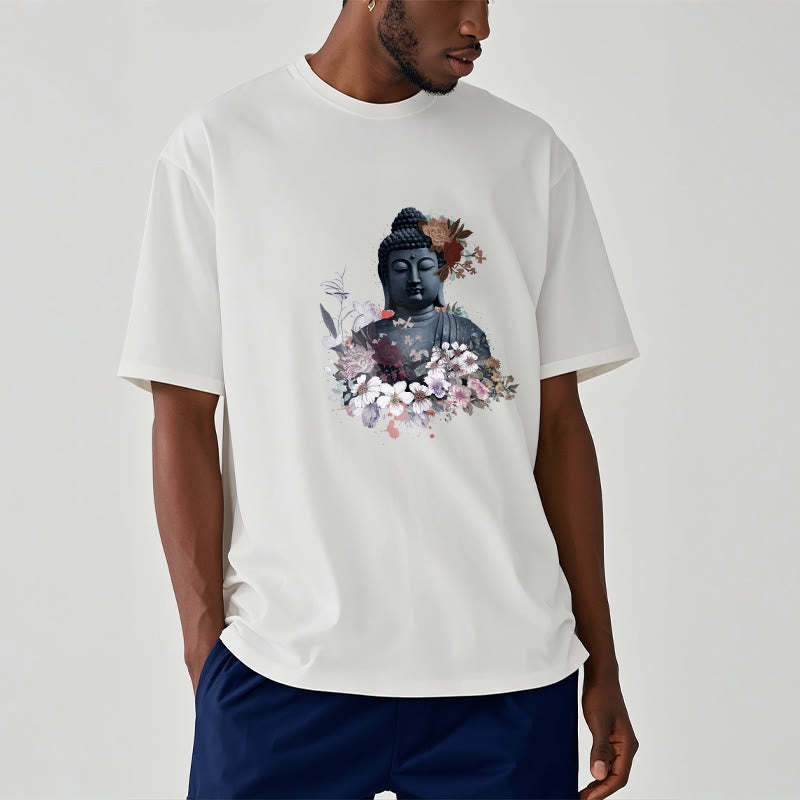 Colorful Flowers Surrounding mystic zen Pattern Tee T-shirt