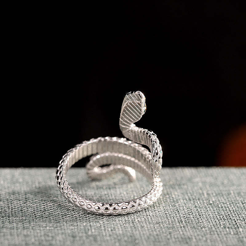 925 Sterling Silver Year Of The Snake Adjustable Blessing Ring