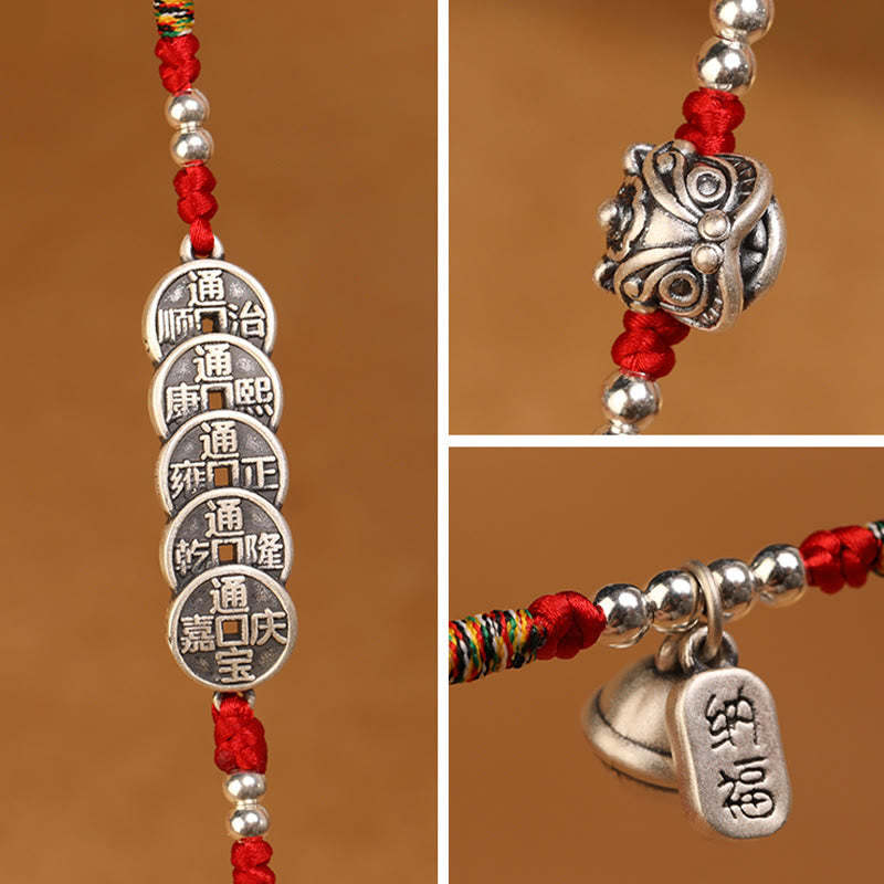 999 Sterling Silver Blessing Red String Belly Chain