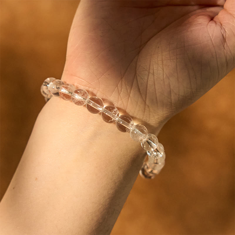 Natural White Crystal Clarity Meditation Bracelet