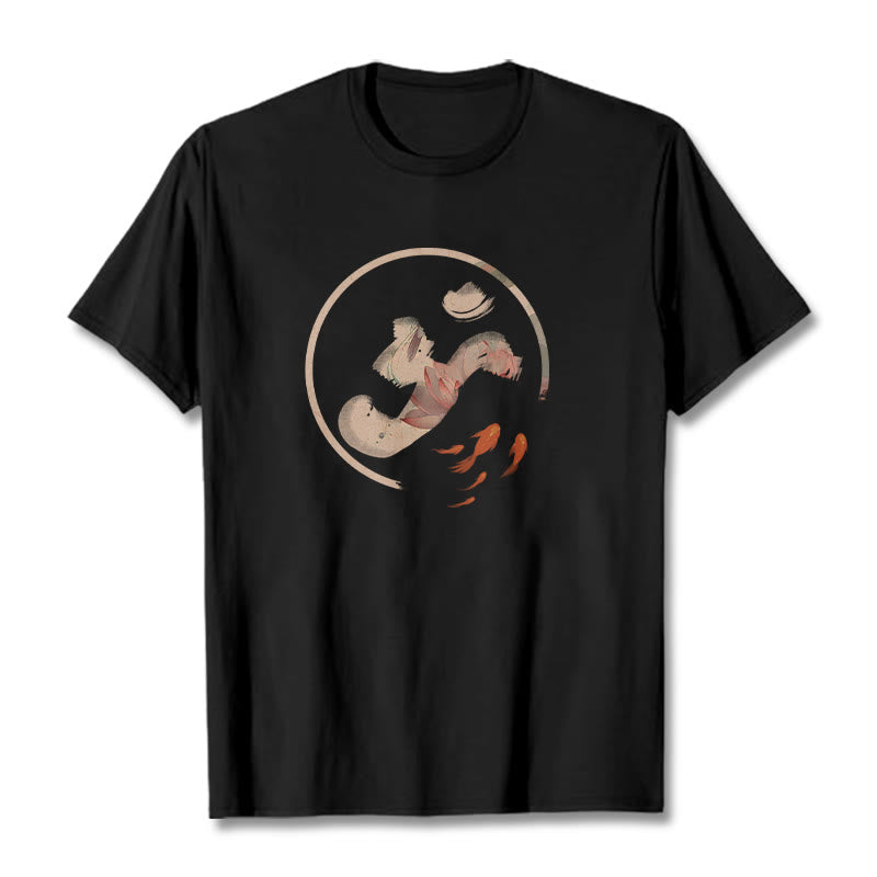 OM Lotus Koi Fish Cotton Tee T-shirt