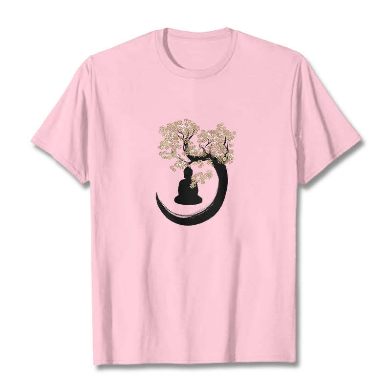 mystic zen Sitting Under The Tree Cotton Tee T-shirt