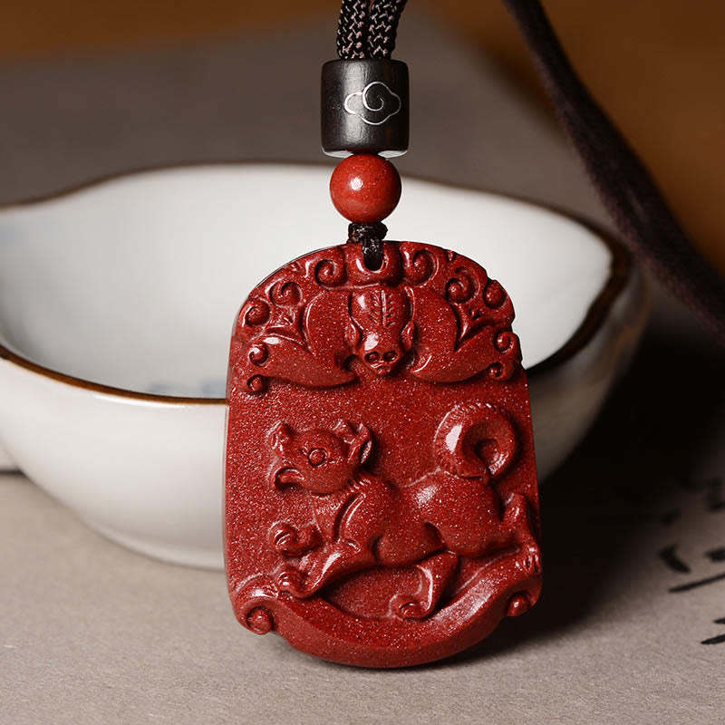 Chinese Zodiac Cinnabar Calm Concentration Necklace Pendant