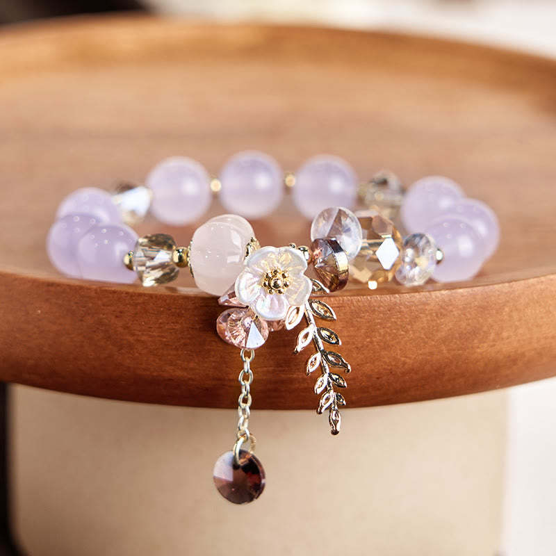 Blue Crystal Amethyst Sun Stone Green Aventurine Healing Bracelet
