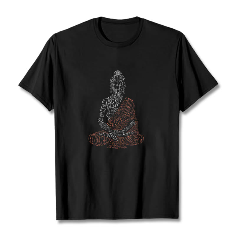 Meditating mystic zen Let That Shit Go Pattern Tee T-shirt