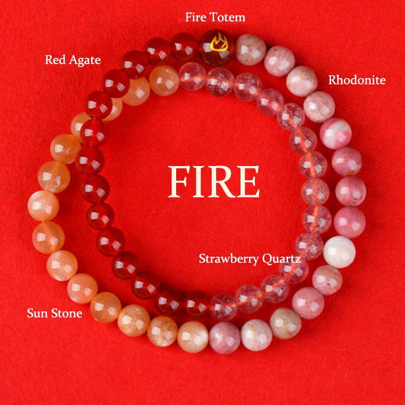 Five Elements Various Agate Crystal Chalcedony White Crystal White Agate Luck Bracelet