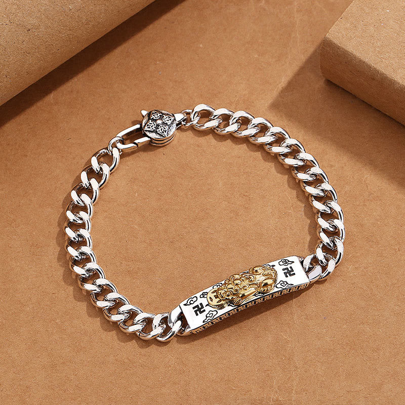 Om Mani Padme Hum Pixiu Swastika Spring Buckle Wisdom Bracelet